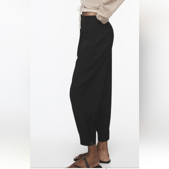 Zara Cuffed Ankle Barrel Pants Sz- Large - Picture 5 of 12